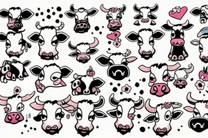 cute cow tattoo idea