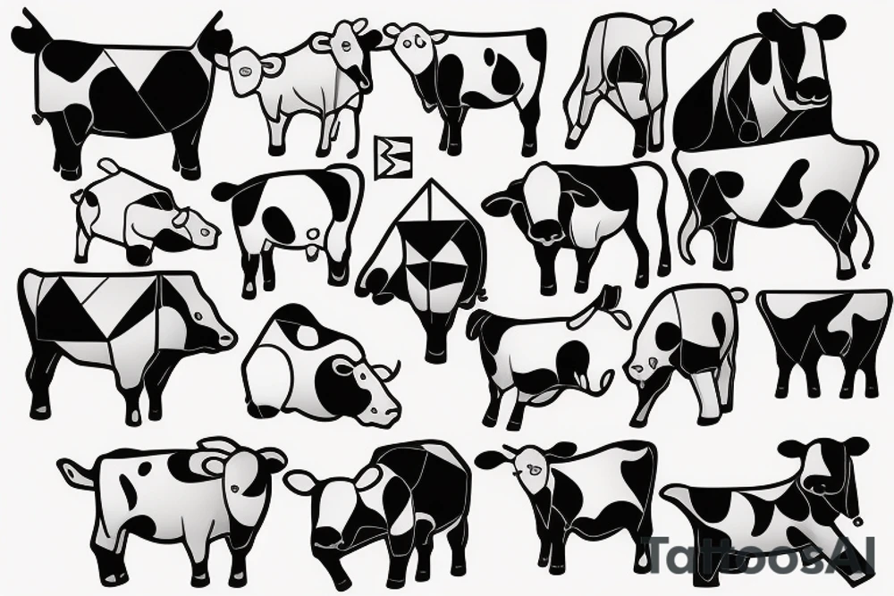 cute cow tattoo idea