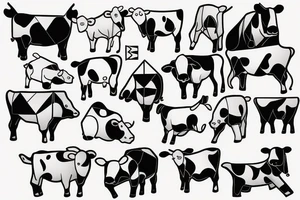cute cow tattoo idea
