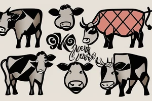 cute cow tattoo idea