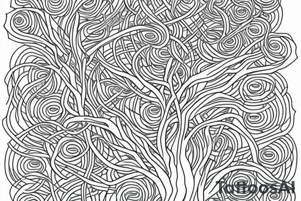 willow tree intertwined with a rowan tree, symmetric tattoo idea willow tree intertwined with a rowan tree, symmetric tattoo idea