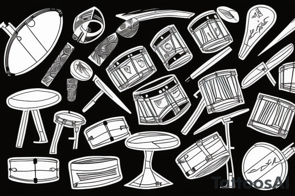 Travel, drums, music tattoo idea