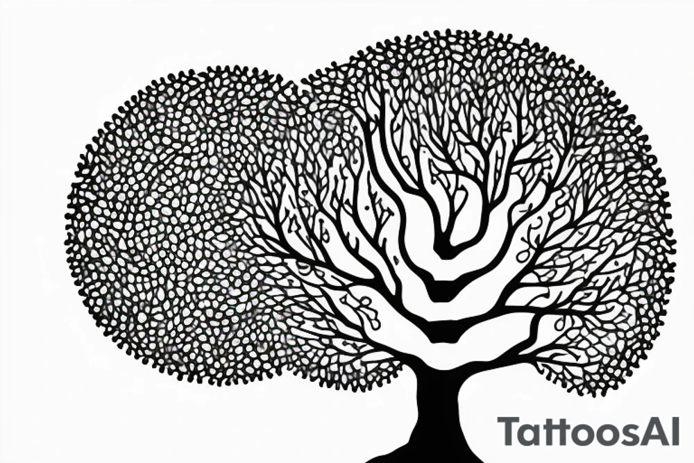 small wave leading to a tree tattoo idea