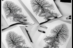 ocean wave leading to a tree tattoo idea