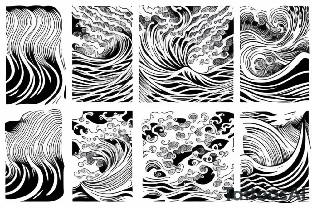 ocean wave leading to a tree tattoo idea