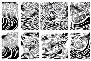 ocean wave leading to a tree tattoo idea