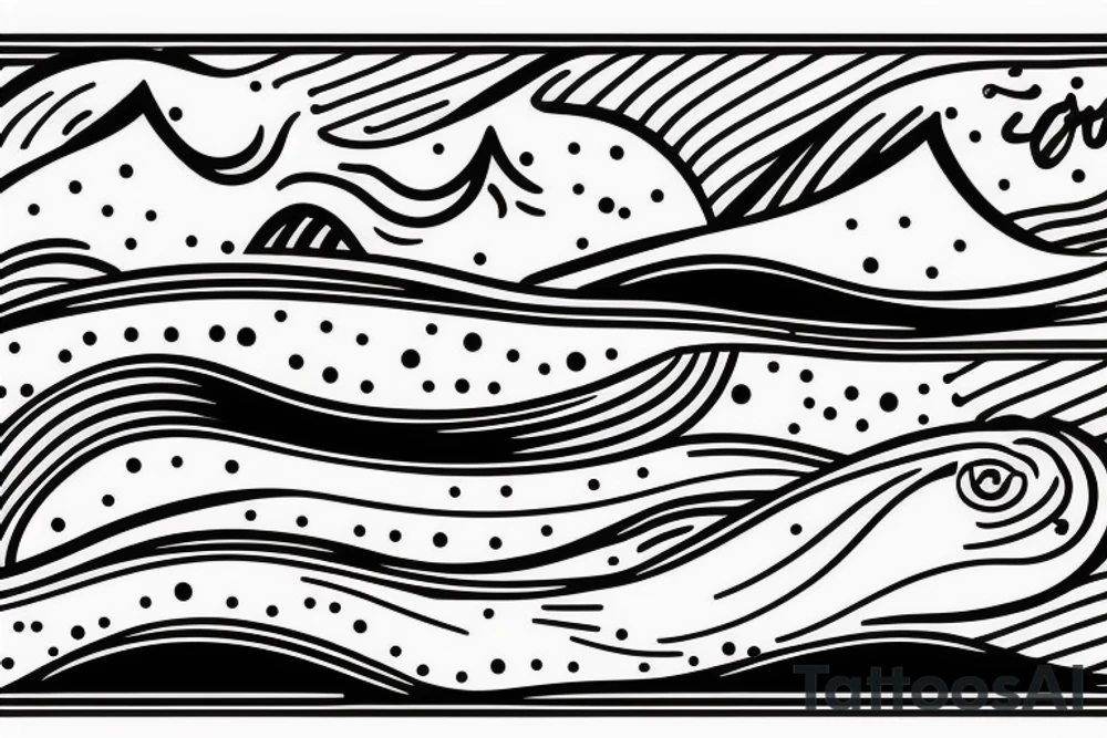 small boat on an ocean wave tattoo idea