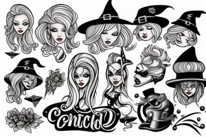 blonde witch tattoo idea