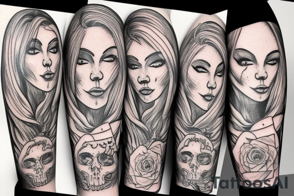 blonde witch tattoo idea