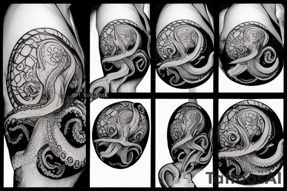 An octopus wrapping a basketball tattoo idea