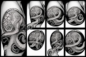 An octopus wrapping a basketball tattoo idea