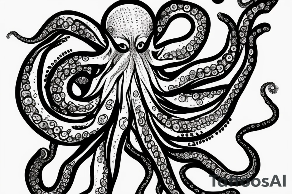 An octopus wrapping a basketball tattoo idea