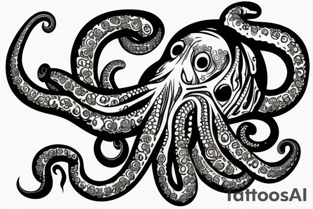 An octopus wrapping a basketball tattoo idea