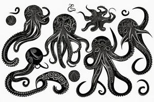 An octopus wrapping a basketball tattoo idea