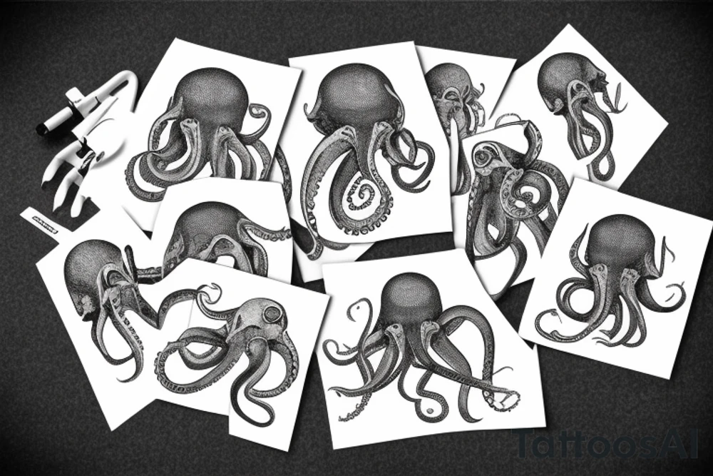 An octopus wrapping a basketball tattoo idea