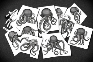 An octopus wrapping a basketball tattoo idea