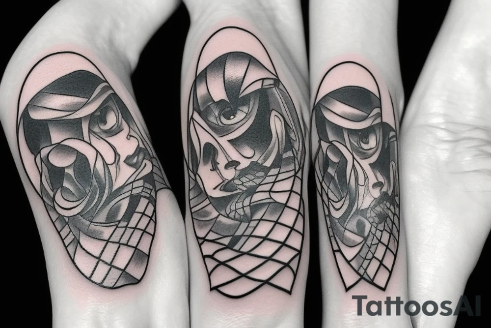Coffin shaped ring tattoo tattoo idea