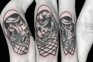 Coffin shaped ring tattoo tattoo idea