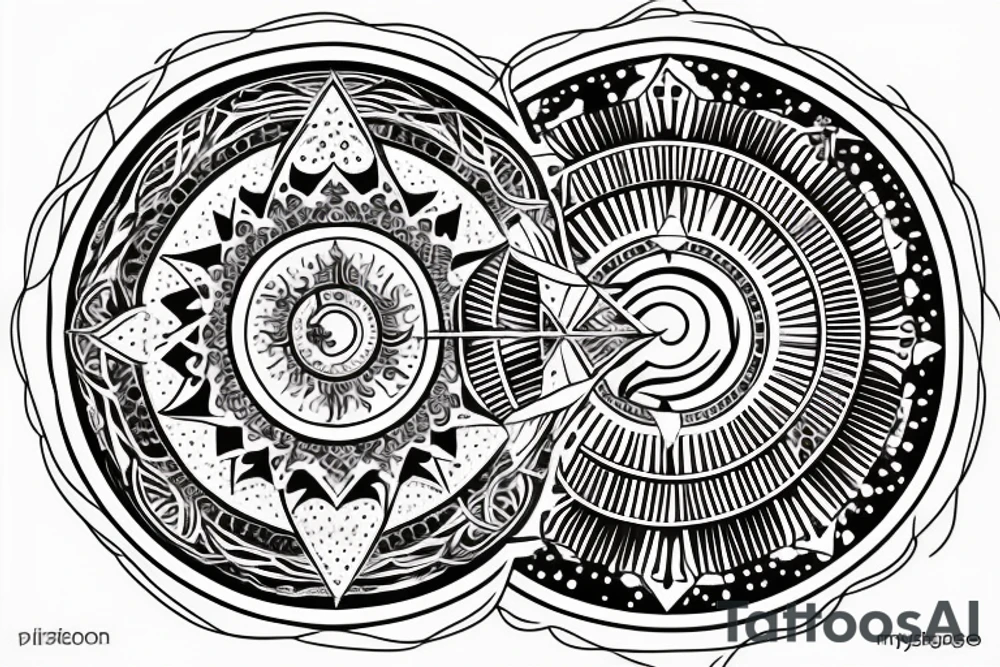 Mystical and esoteric. with sun moon phase and a tree. tattoo idea Mystical and esoteric. with sun moon phase and a tree. tattoo idea