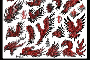 Red phoenix tattoo idea