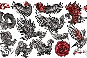 Red phoenix tattoo idea