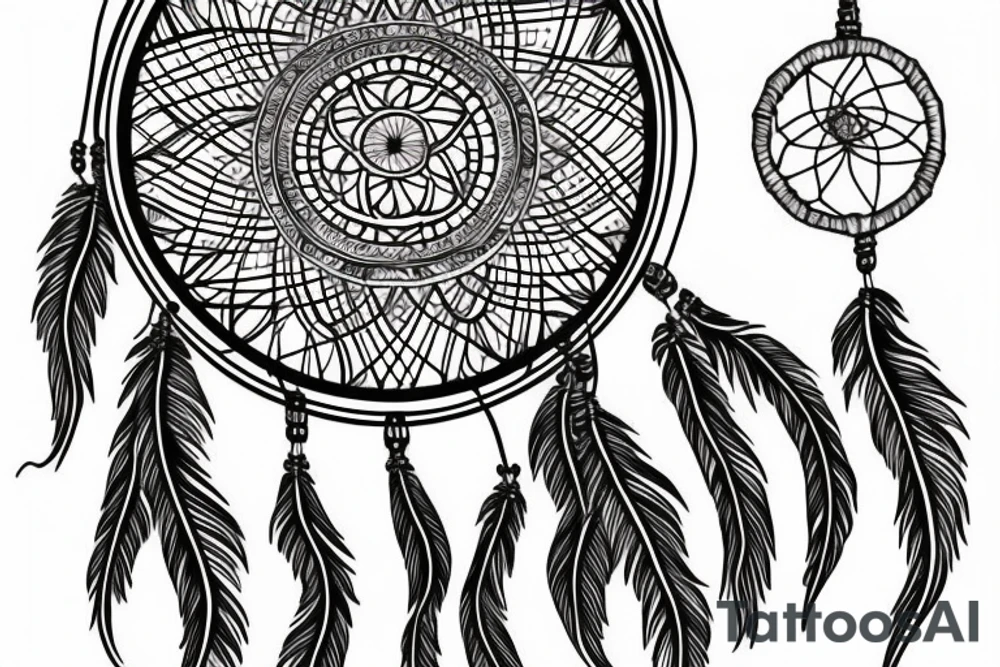 Dream catcher with shadow to reflect depth tattoo idea