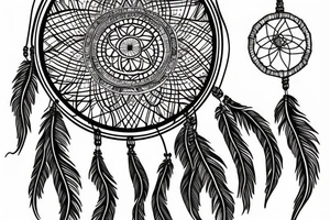 Dream catcher with shadow to reflect depth tattoo idea