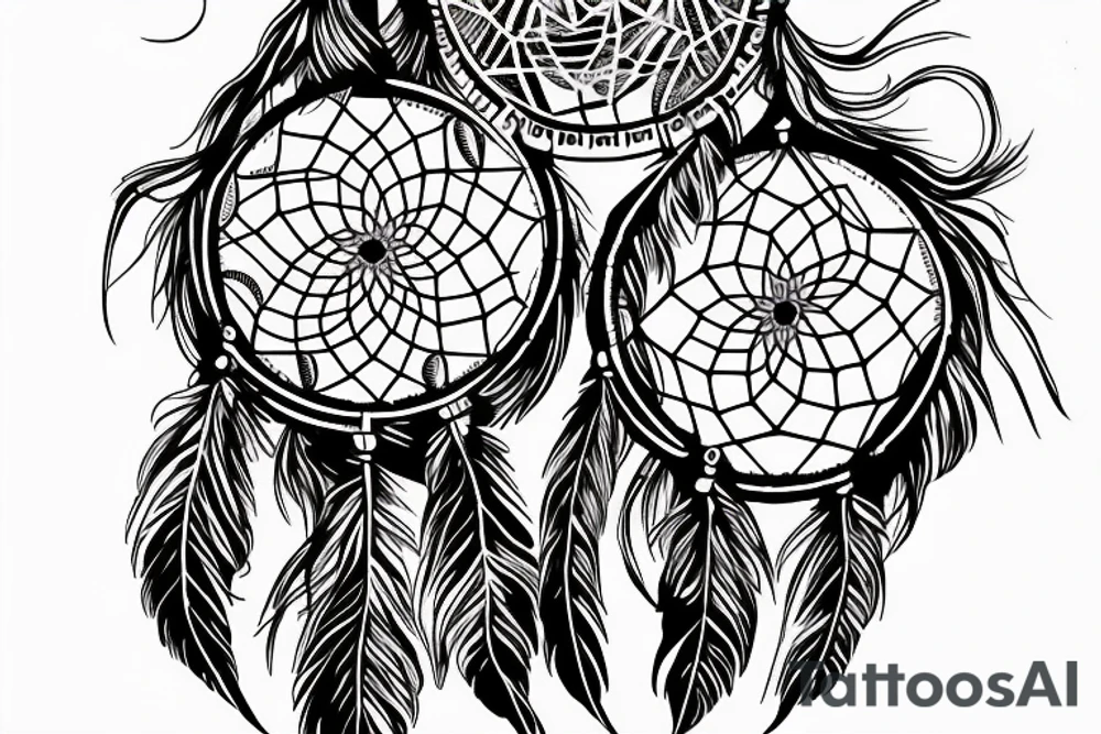 Dream catcher with shadow to reflect depth tattoo idea