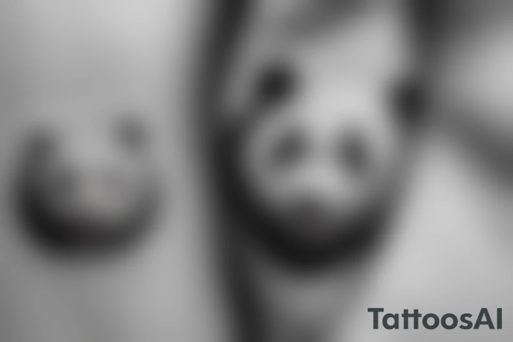 Giant panda protecting it's mother tattoo idea