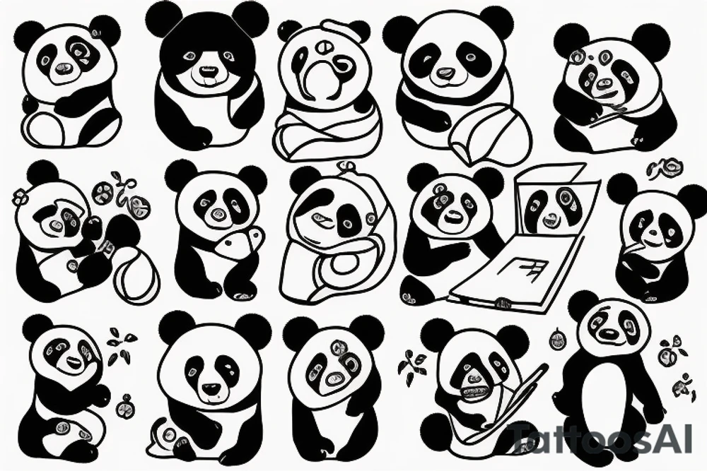Panda Bears tattoo idea