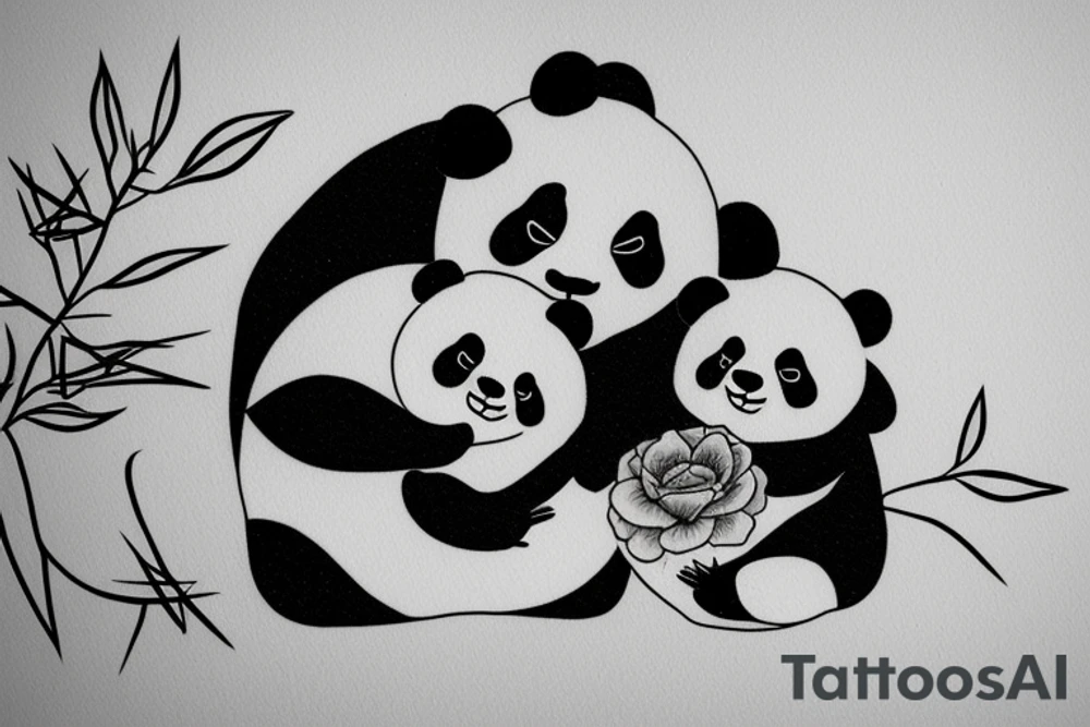Mother and Son Panda tattoo idea
