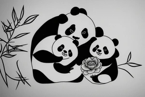 Mother and Son Panda tattoo idea