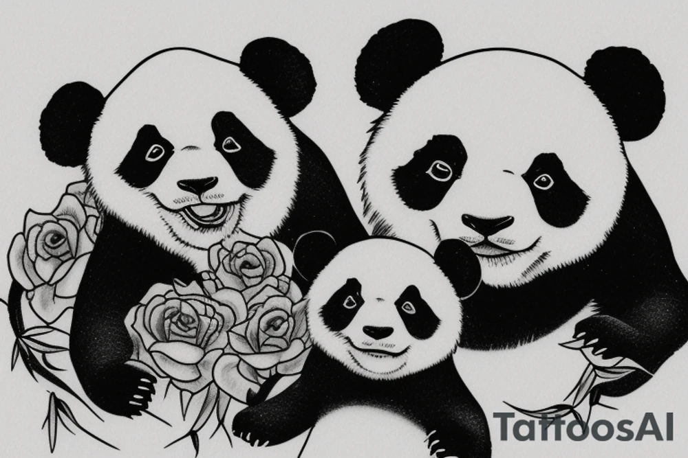 Mother and Son Panda tattoo idea