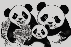 Mother and Son Panda tattoo idea