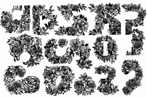Number “3”, outlined in a nice font, with florals/vines wrapped around/ coming out of it tattoo idea