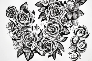 Number “3”, outlined in a nice font, with florals/vines wrapped around/ coming out of it tattoo idea