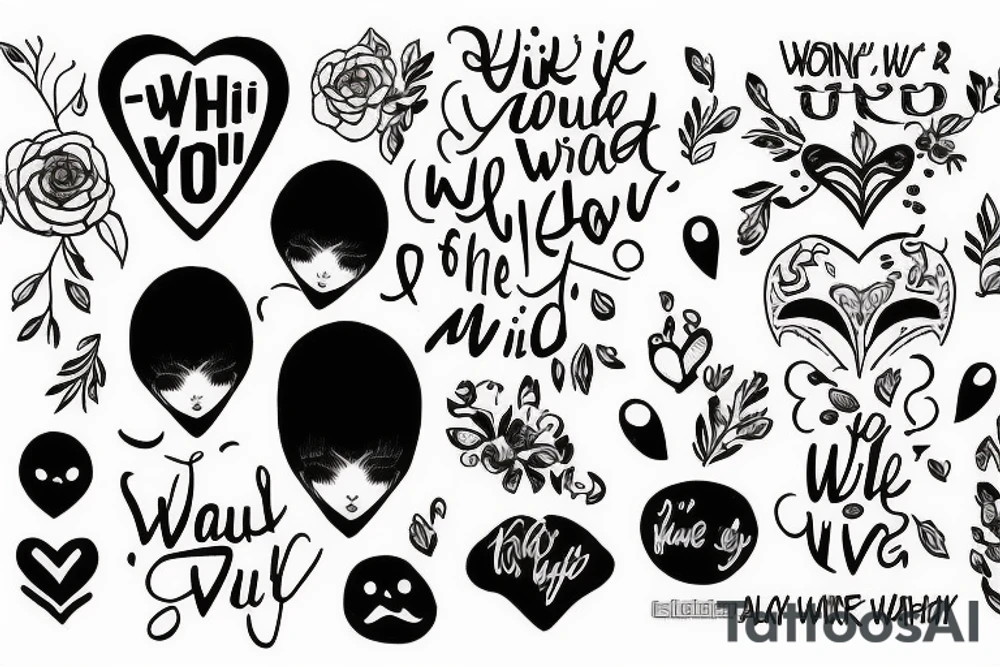 a tattoo with the words "I'll wear your sadness like it's mine" tattoo idea