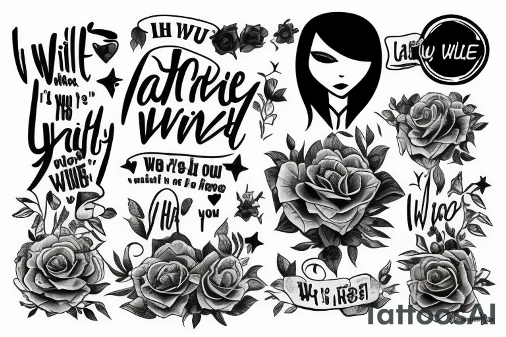 a tattoo with the words "I'll wear your sadness like it's mine" tattoo idea