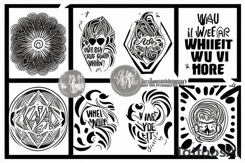 a tattoo with the words "I'll wear your sadness like it's mine" tattoo idea