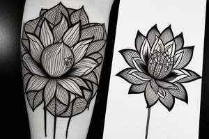 lotus flower with spider lily flower tattoo idea