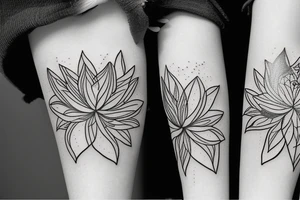 lotus flower with spider lily flower tattoo idea