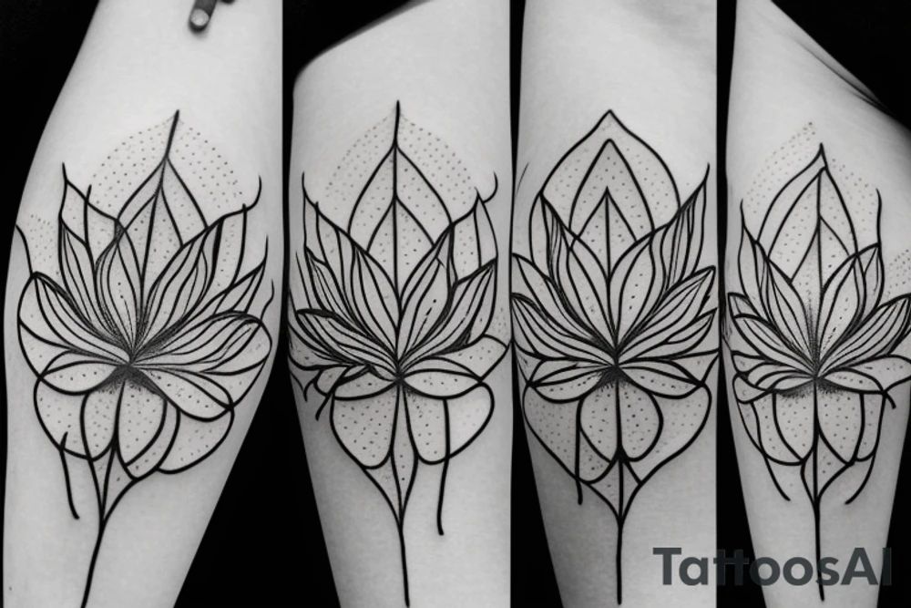 lotus flower with spider lily flower tattoo idea