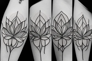 lotus flower with spider lily flower tattoo idea