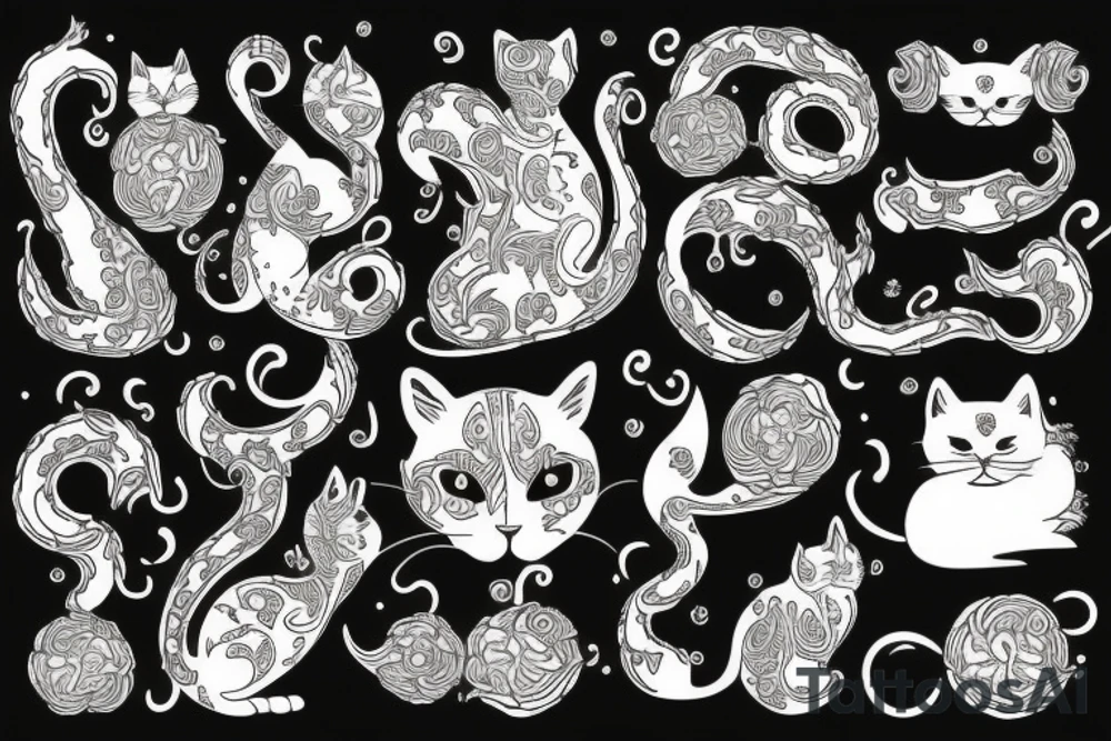 White cat tattoo idea