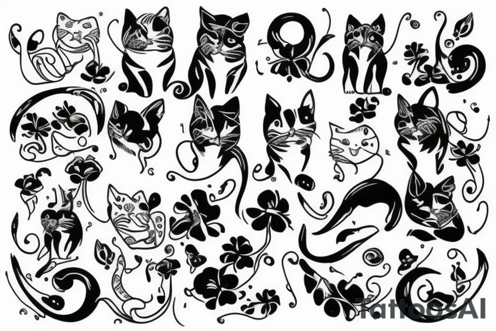 White cat tattoo idea