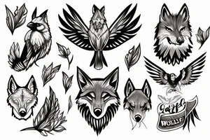Cardinal And Wolf tattoo idea