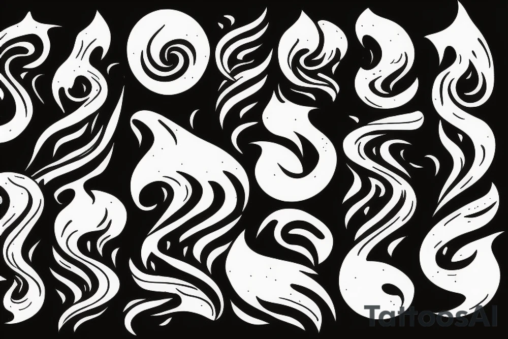 A tidal wave surrounding a fire tattoo idea