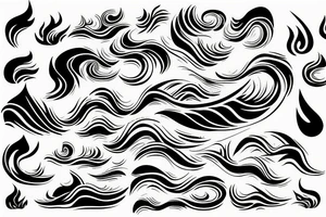 A tidal wave surrounding a fire tattoo idea