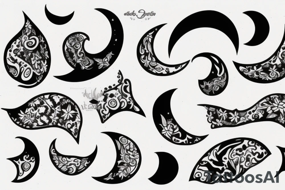 Pretty half moon tattoo idea