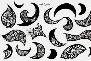 Pretty half moon tattoo idea